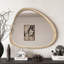 Miroir en bois massif 45 po Miroir mural asymétrique avec cadre en bois et miroir de grande taille