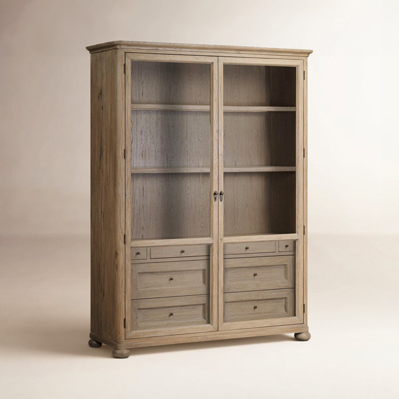Sussex Wide Cabinet-Smoked Black, Drifted Oak