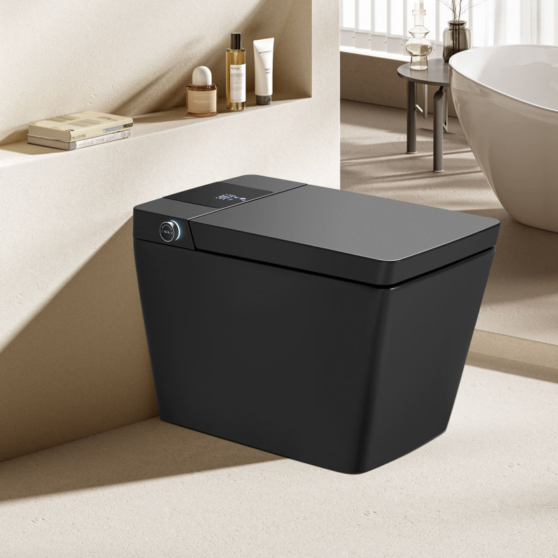 LED Smart Toilet With Bidet Built In Floor Mount Toilet Bidet Tankless Digital Display Bidet Toilet With Auto Open Close