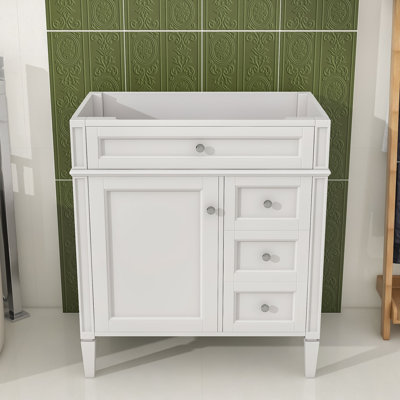 Meuble-lavabo élégant avec tablettes et tiroirs réglables