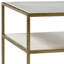 Higgins 2-Tier Marble Sidetable w/ Iron Frame, White and Brass