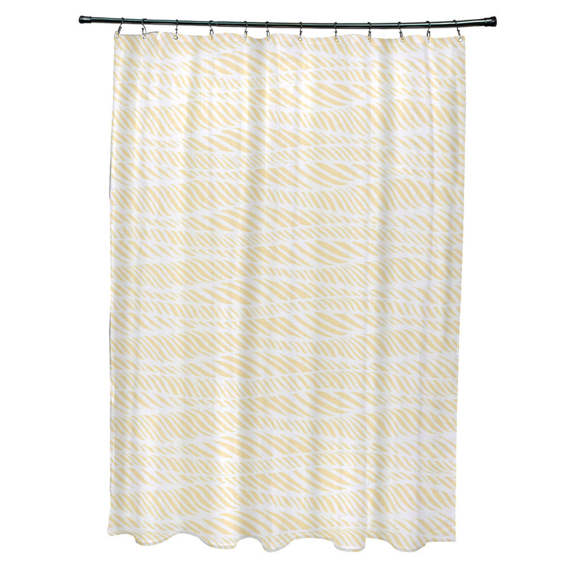 Rideau de douche simple Rolling Waves, Jaune