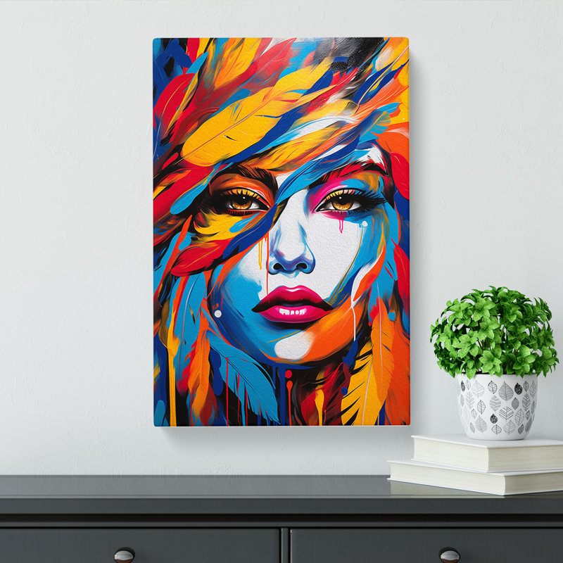 Feather Pop No.3 - Wrapped Canvas, 50cm H x 35cm W x 3cm D