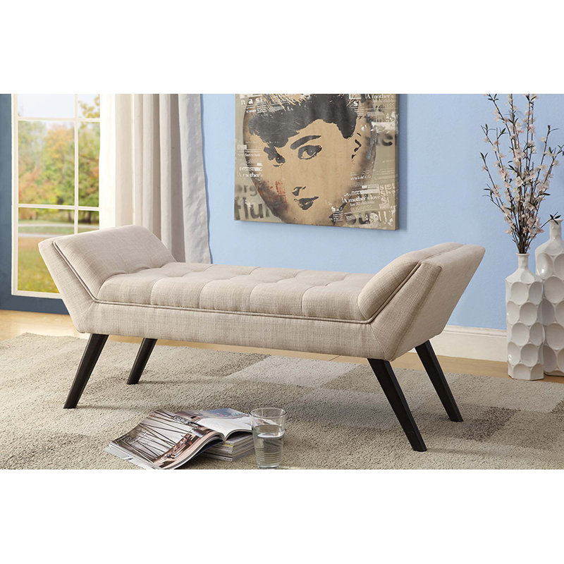 Grand banc avec repose-pieds Hocking, Beige