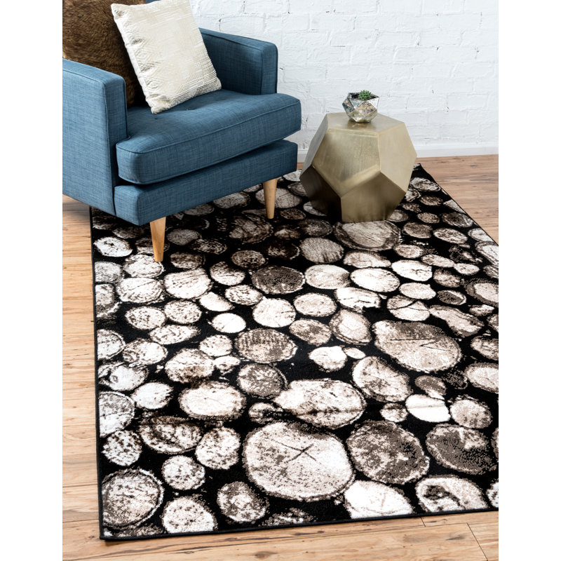 Tapis noir Beaud, Rectangle 5 pi 1 po x 8 pi
