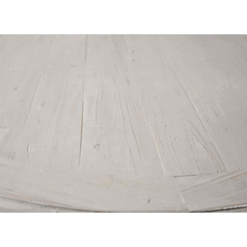 Amania Pine Round Solid Wood Dining Table, Light Gray, Light Gray