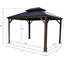 Pavillon de jardin à toit rigide double brun foncé 10 pi x 12 pi avec rideau et moustiquaire Alexander