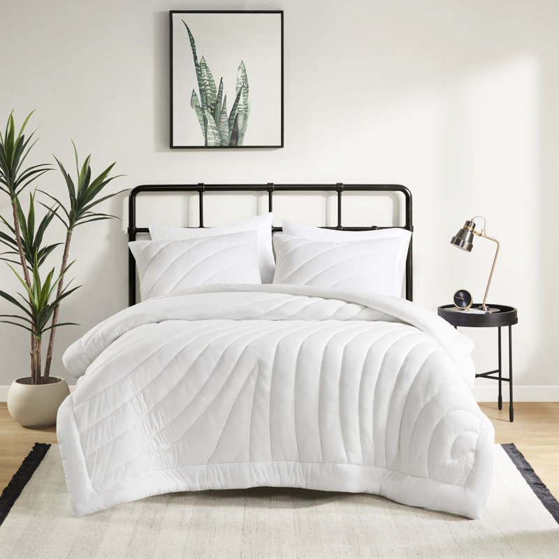 Édredon 3 pièces double / grand - blanc, rembourrage de 350 g / m² et confortable