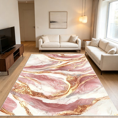 1PC Marble - Inspired Area Rugs for Living Room, Soft and Comfortable, Suitable for all Seasons, easy - to - maintain, machine washable Indoor floor mat, Under Table Farmhouse suitable for Bedroom, Dining Room, Hallway, Kitchen, Patio, Home Decor,