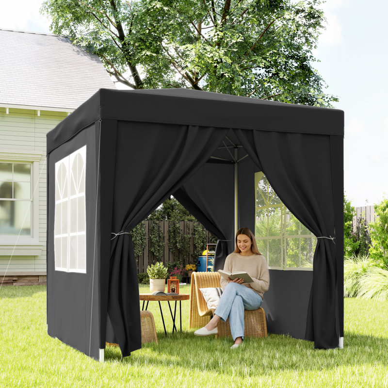 2m x 2m Steel Pop-Up Gazebo, Black