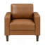 Chaise longue moderne en similicuir brun