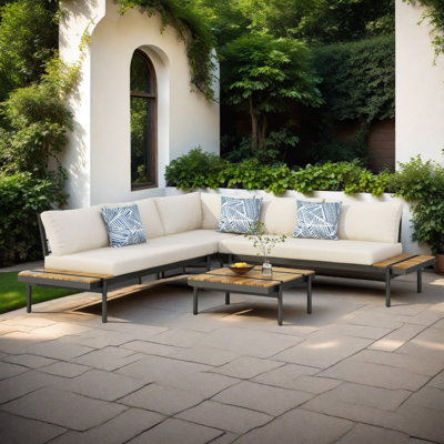 4 Piece Sectional Seating Group with Cushion