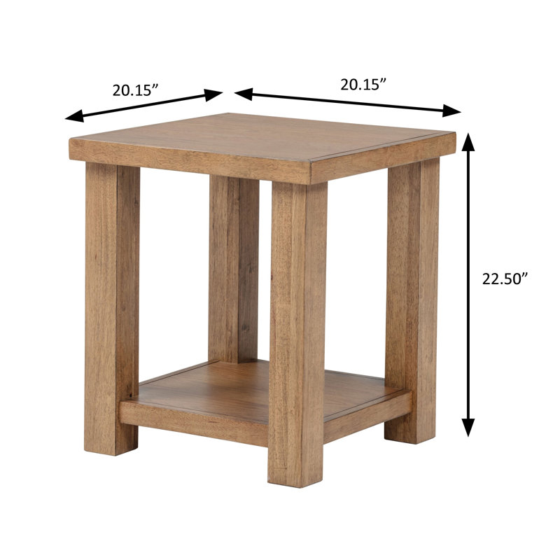 20.15" W Rustic End Table, Brown
