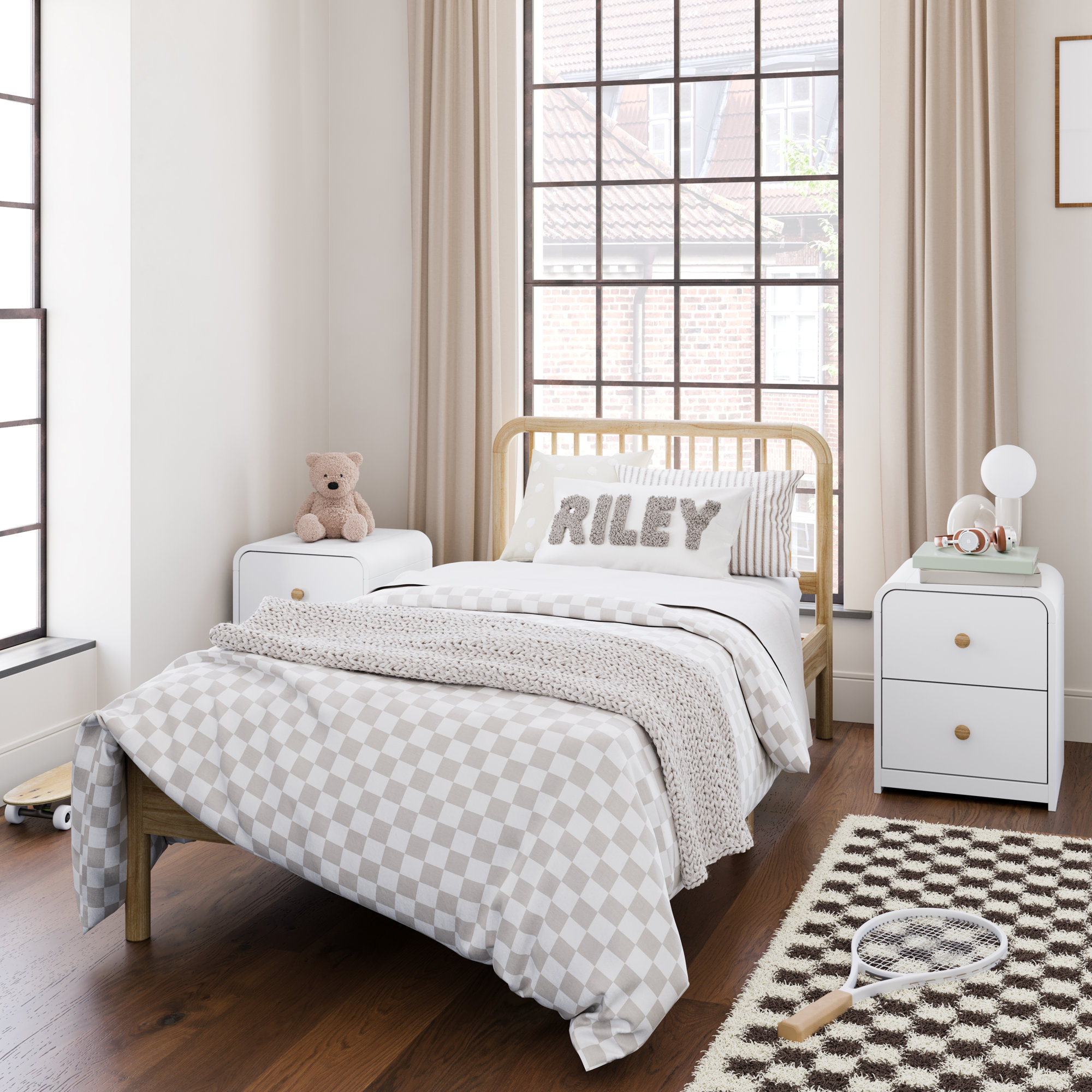 Santos 2-Drawer Nightstand, White