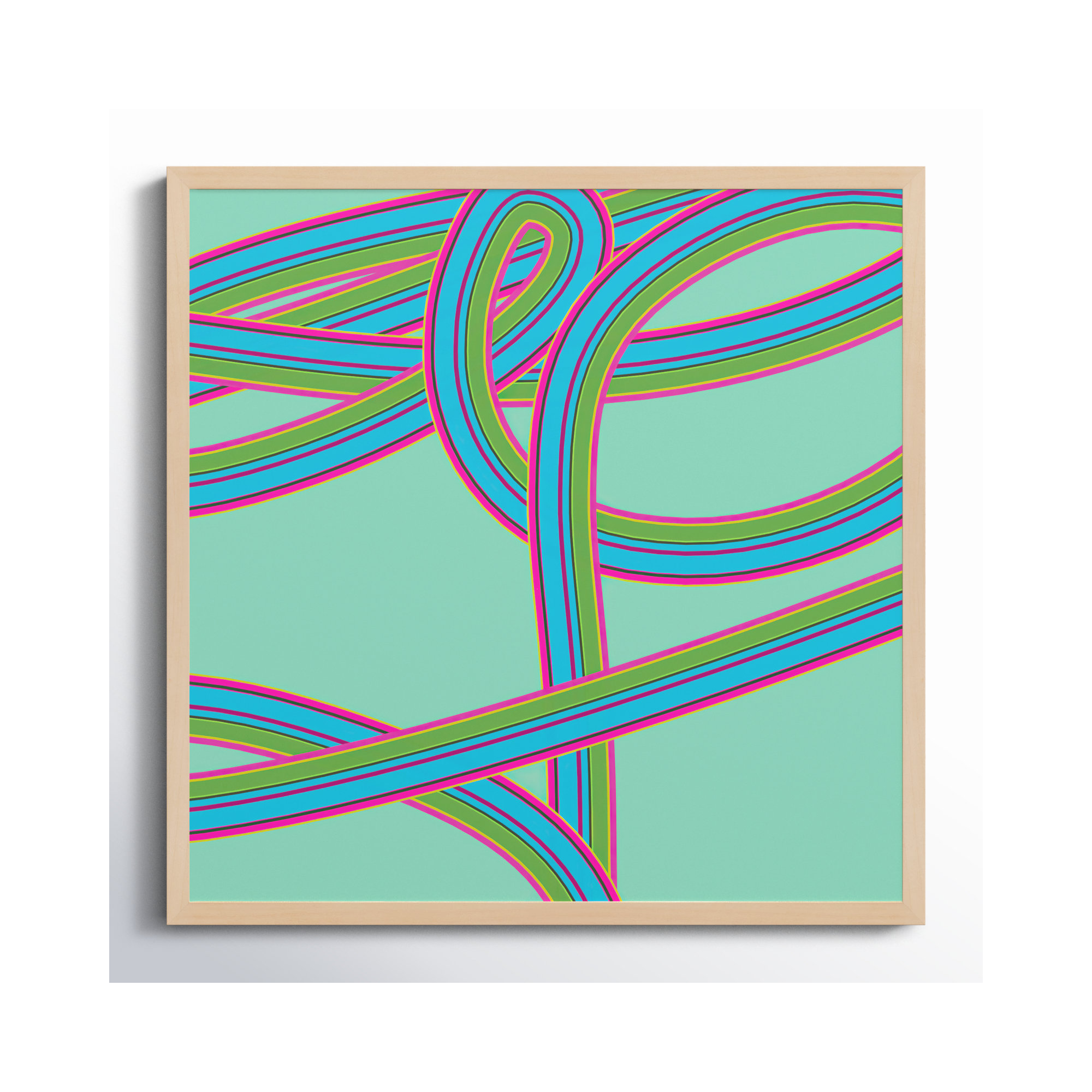 Turquoise Twist by Jacques Pilon, Brown, 24" H x 24" W x 1.25" D