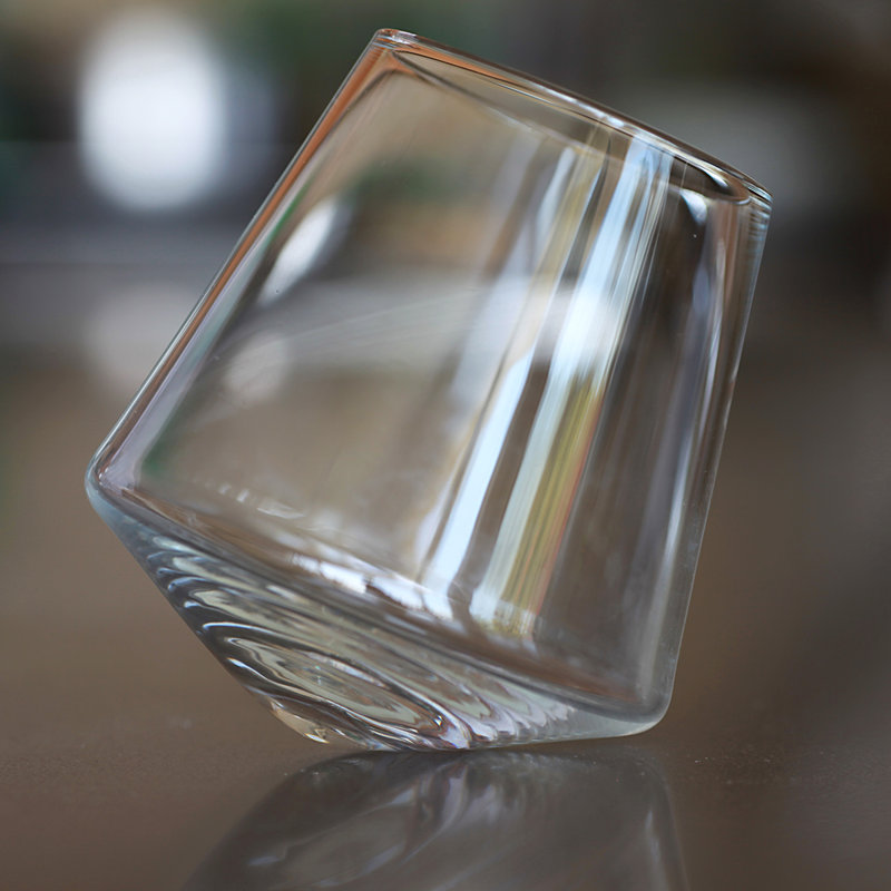 Ice Handmade Crystal Stemless Wine Glass, Clear