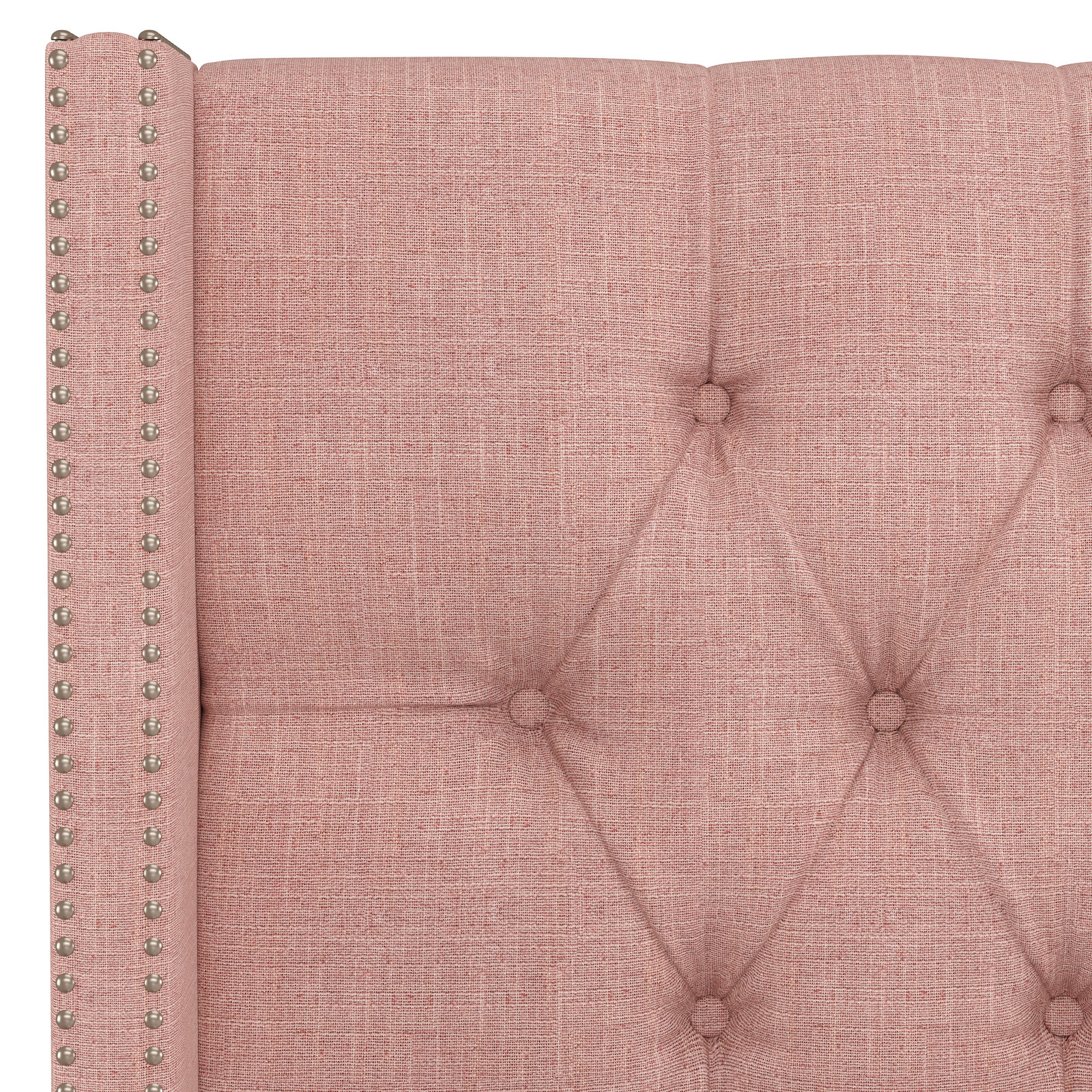 Knighten Upholstered Headboard, Queen, Zuma Rosequartz Textured Linen