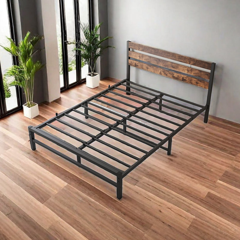 Lit plateforme Carven, Grand, Brun rustique
