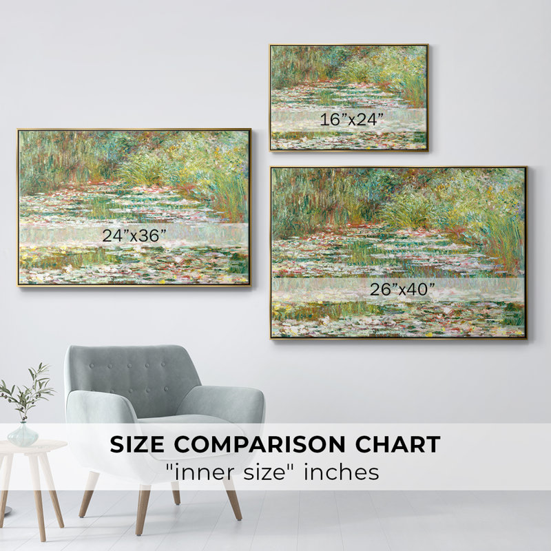 Paysage rétro - CCXLI, Toile avec cadre flottant or, H 27 po x l 41 po x P 2 po