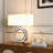 Chaia Mirrored Glass Table Lamp With Cotton Lamp Shade