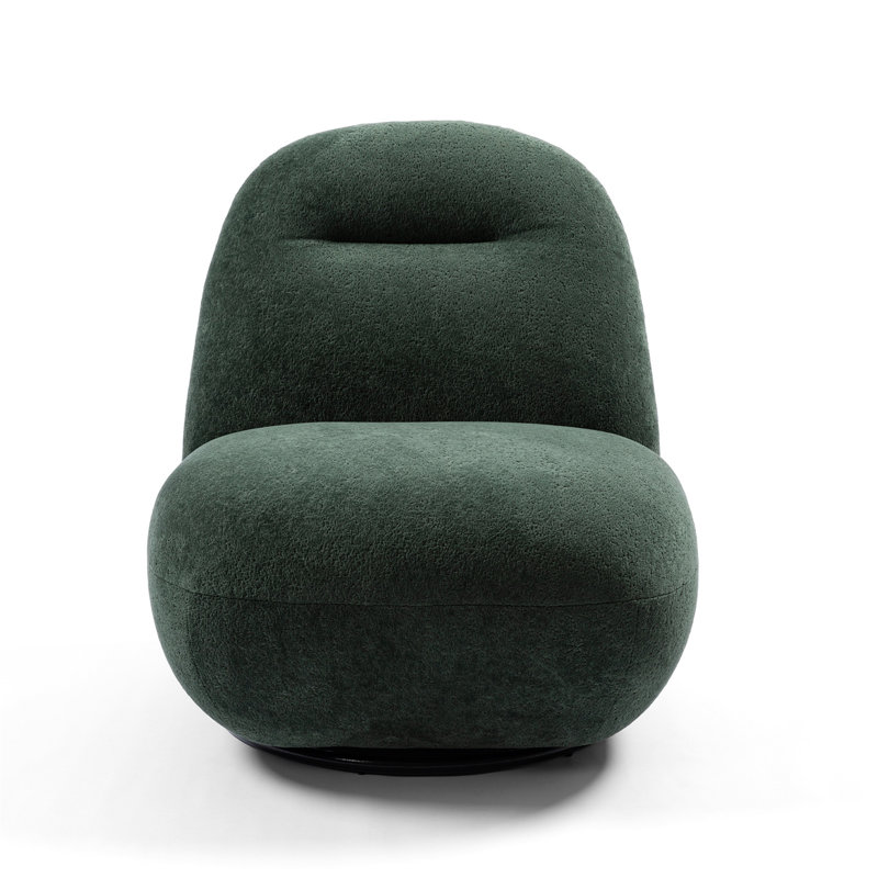 Swivel Accent Chair, Single Armless Chair For Living Room, Green
