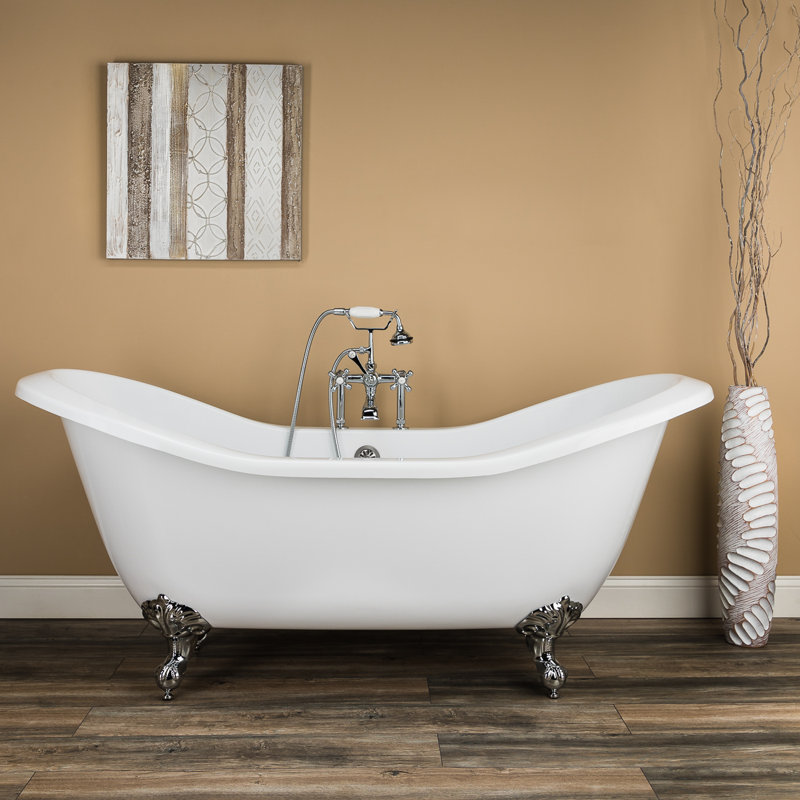 Baignoire de trempage sur pattes 72 po. X 31 po. Serenity, Chrome