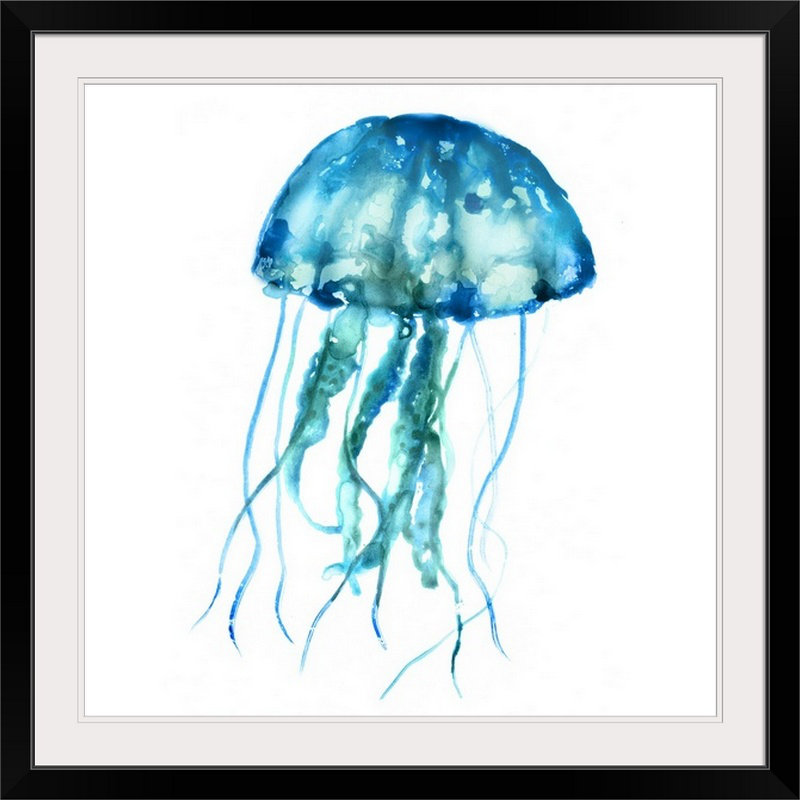 «Matsumoto Jellyfish» par Edward Selkirk, impression, H 24 po x l 24 po x P 1 po, Cadre noir