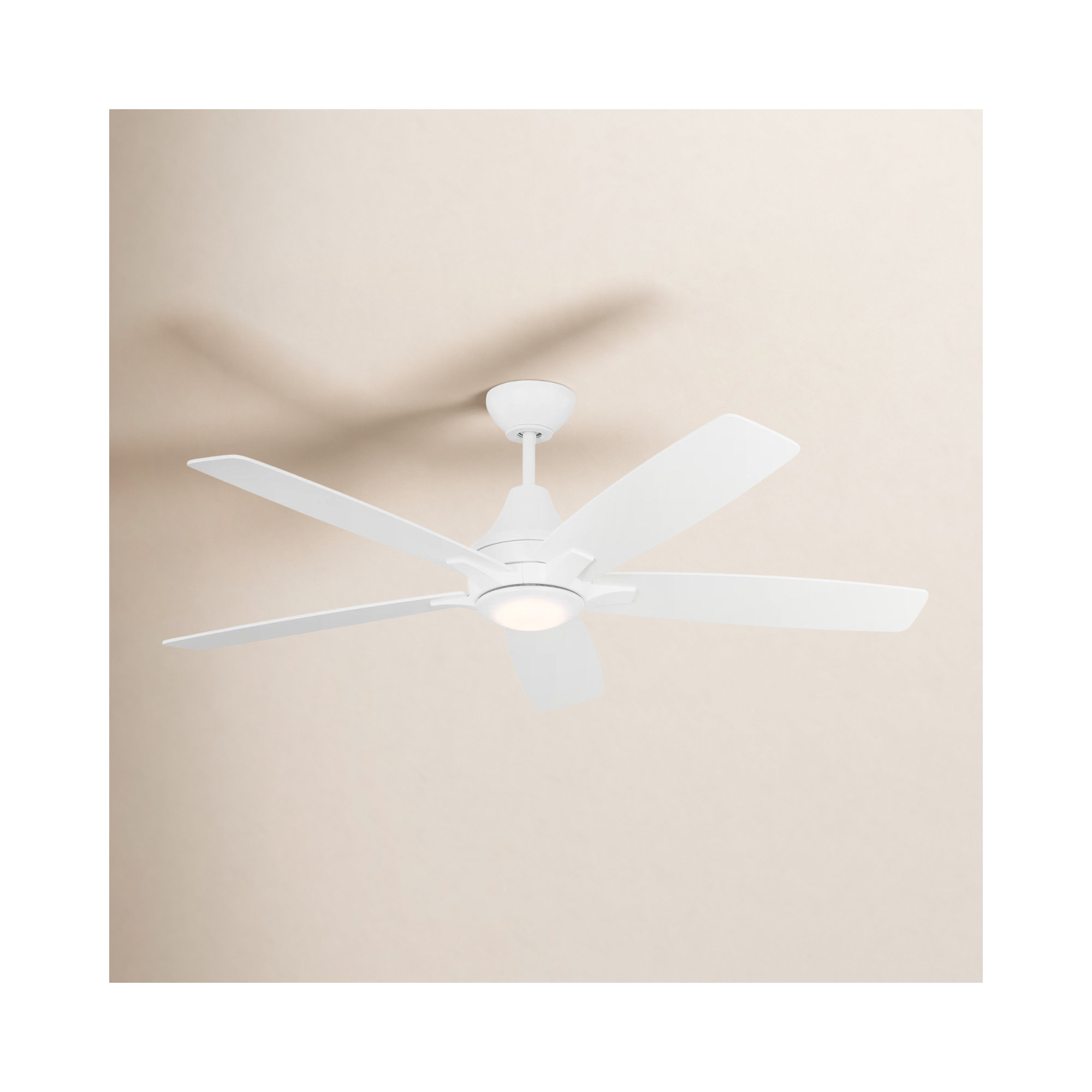 Melva 52'' 5 Blade Ceiling Fan with LED Light Kit, Matte White