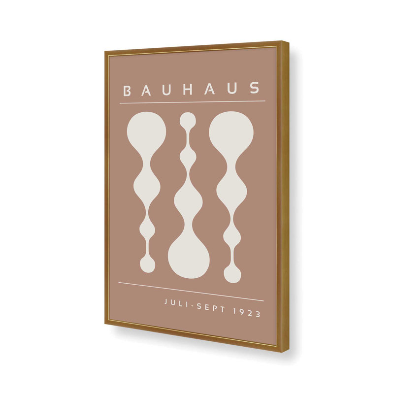 Affiche brune rétro Bauhaus II, H 17,25 po x l 13,25 po x P 1,25 po, Or poli