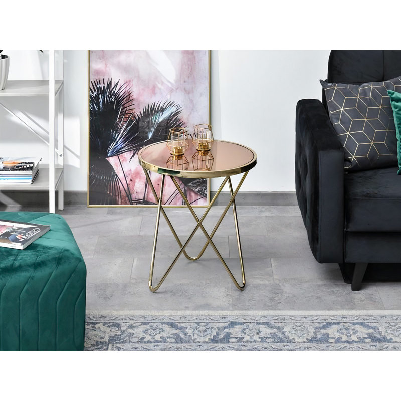 Aliyah Frame Coffee Table, Brown, Gold