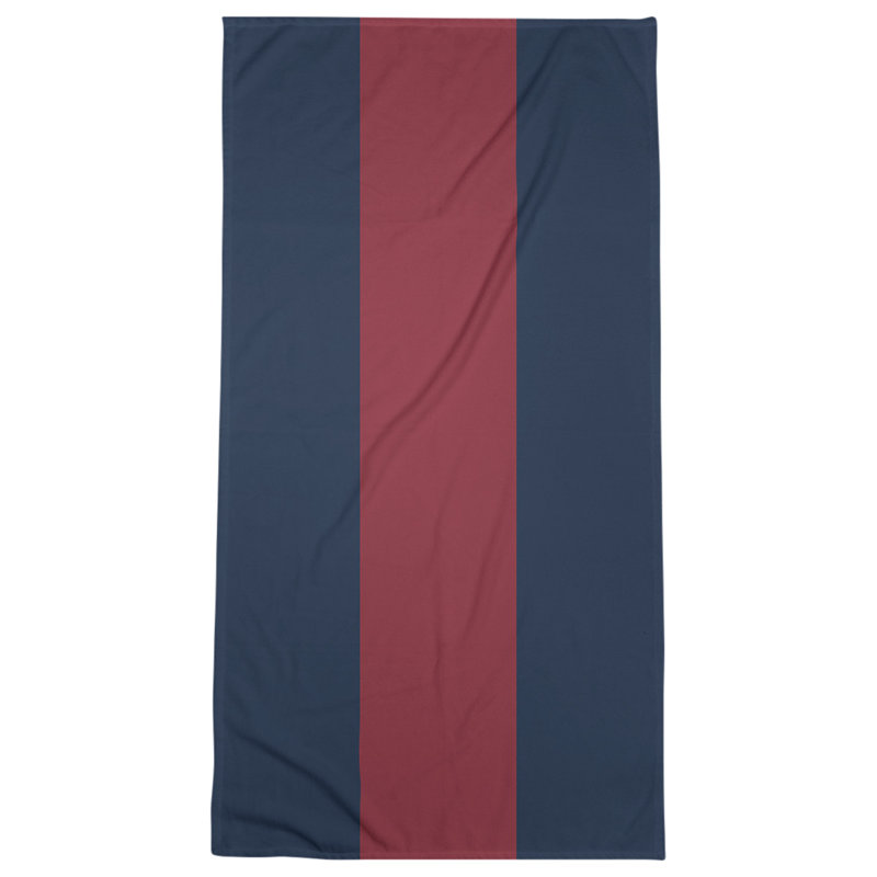 Cotton Blend Lightweight Bath Towel, Midnight Blue/Red/Midnight Blue