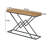 43.2" Solid Wood Console Table, Modern Industrial Entryway Table With Stylish Geometric Metal Base