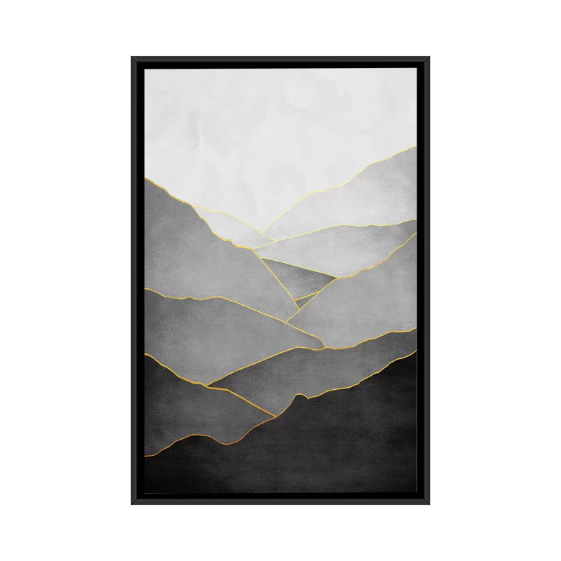 «Minimal Landscape I», impression sur toile, H 26 po x l 18 po x P 1,5 po, Toile avec cadre noir, Pas de tapis