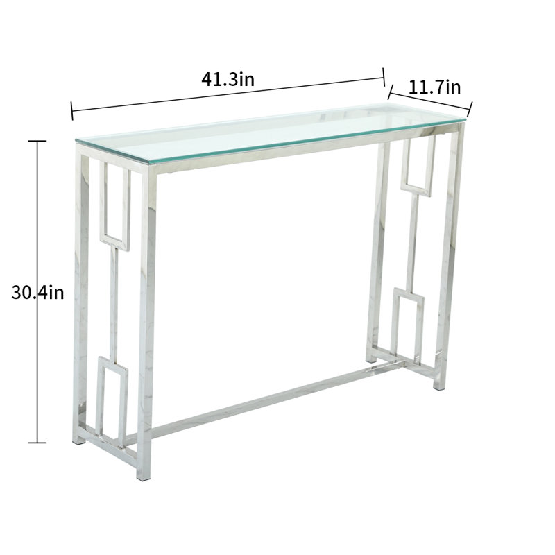 Downend 41'' Glass Top Console Table
