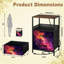 Table de chevet 2 tiroirs avec station de charge, table de chevet avec ports USB et amp; Table de chevet ouverte noire Outlets avec impression de l'espace nébuleux cosmique vibrant