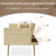  Dimmitt Modern 2-Seater Sofa Bed , 3-Stage Adjustable Backrest & Gold-Plated Metal Feet-2146663402