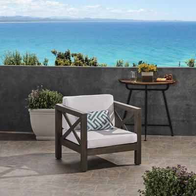 Chaise moderne du milieu du siècle, bois, gris et blanc - Bonnet style club élégant, sans manches
