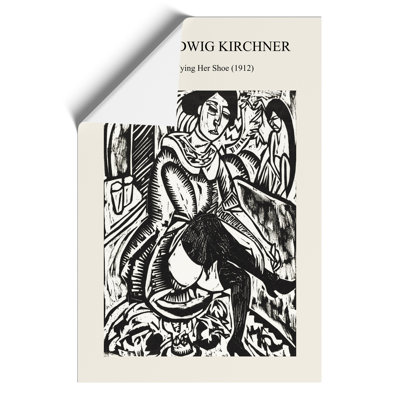 Woman Tying Her Shoe Print by Ernst Ludwig Kirchner - Frameless Print