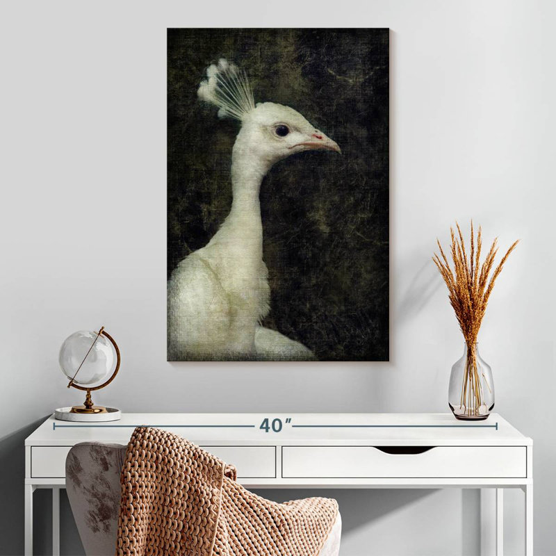 Brampt White Peacock, 30" H x 20" W