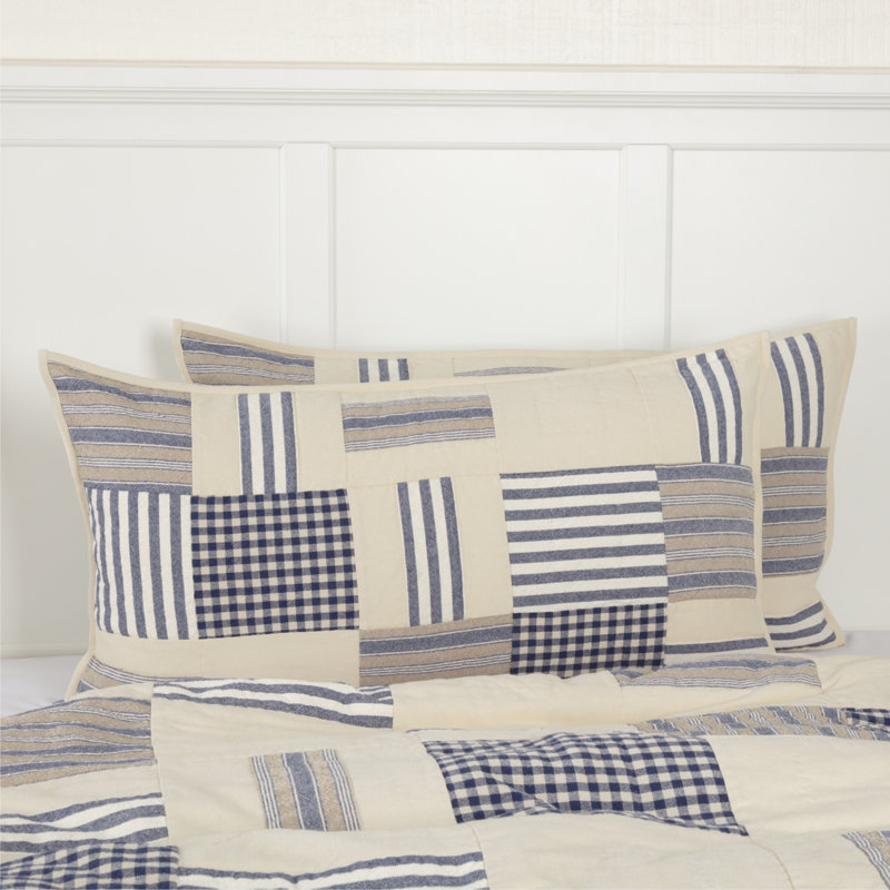 Doylestown King Sham 37Lx21W, Blue Patchwork