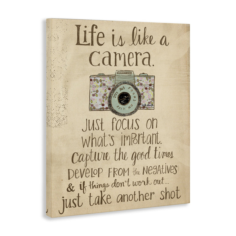 Life Is Like a Camera - Textual Art Print, 20" H x 16" W