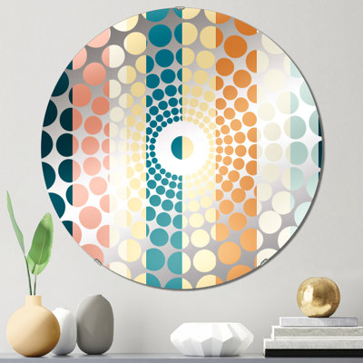 Rétro motif rétro à rayures - Miroir décoratif à cercles concentriques