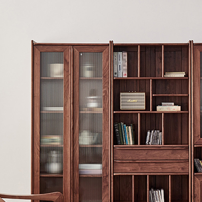 Pure solid wood black walnut bookcase
