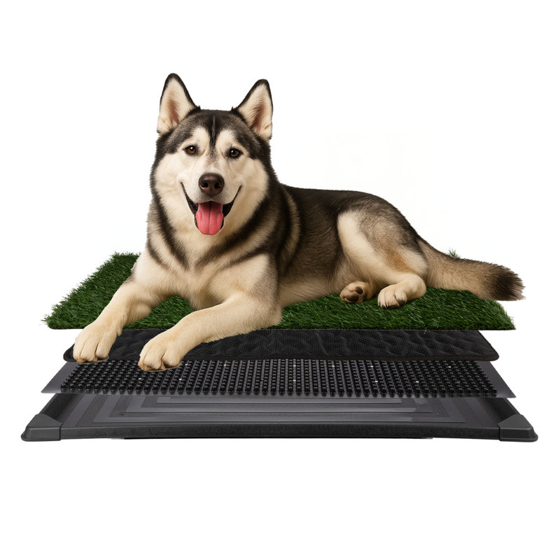 PETMAKER 35.5x23.5in Dog Grass Pad with Tray, 2"H x 23.5"W x 35.5"D