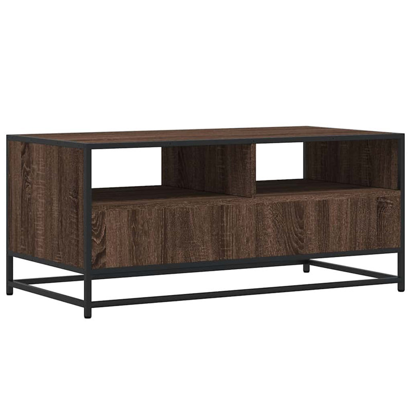 Coffee Table with Storage, Brown Oak