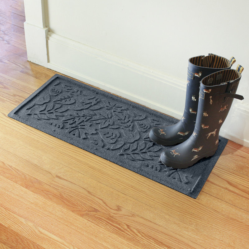 WaterHog® Fall Day 15 in. x 36 in. Indoor Outdoor Boot Tray, Bluestone