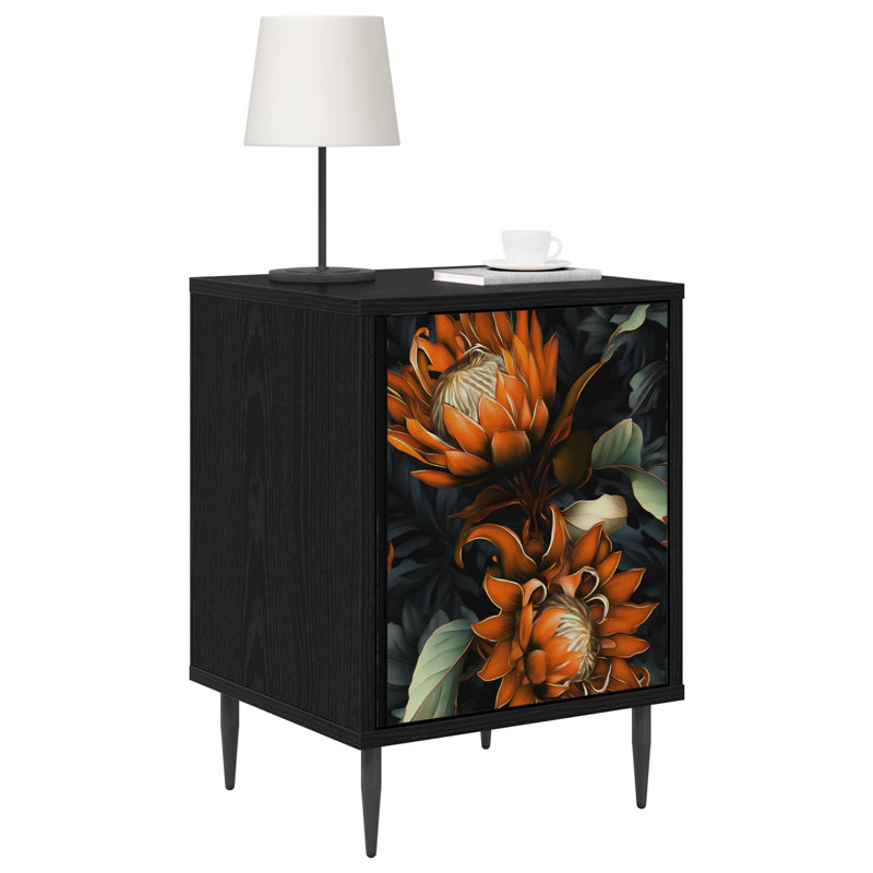 36cm W Engineered Wood Bedside Table