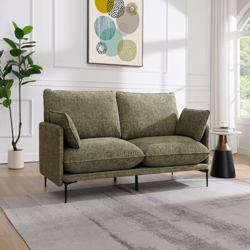 Fabric Sofa W/2 Pillows (Compressed Cushion)