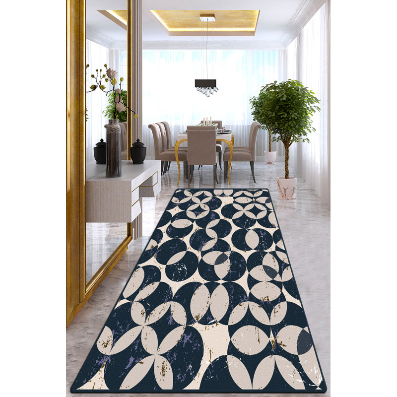 Tapis géométrique tissé à la machine Mcatee, Rectangle 3 pi 11 po x 5 pi 3 po