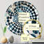 Miroir décoratif cercles concentriques bleu sarcelle et blanc-101224066